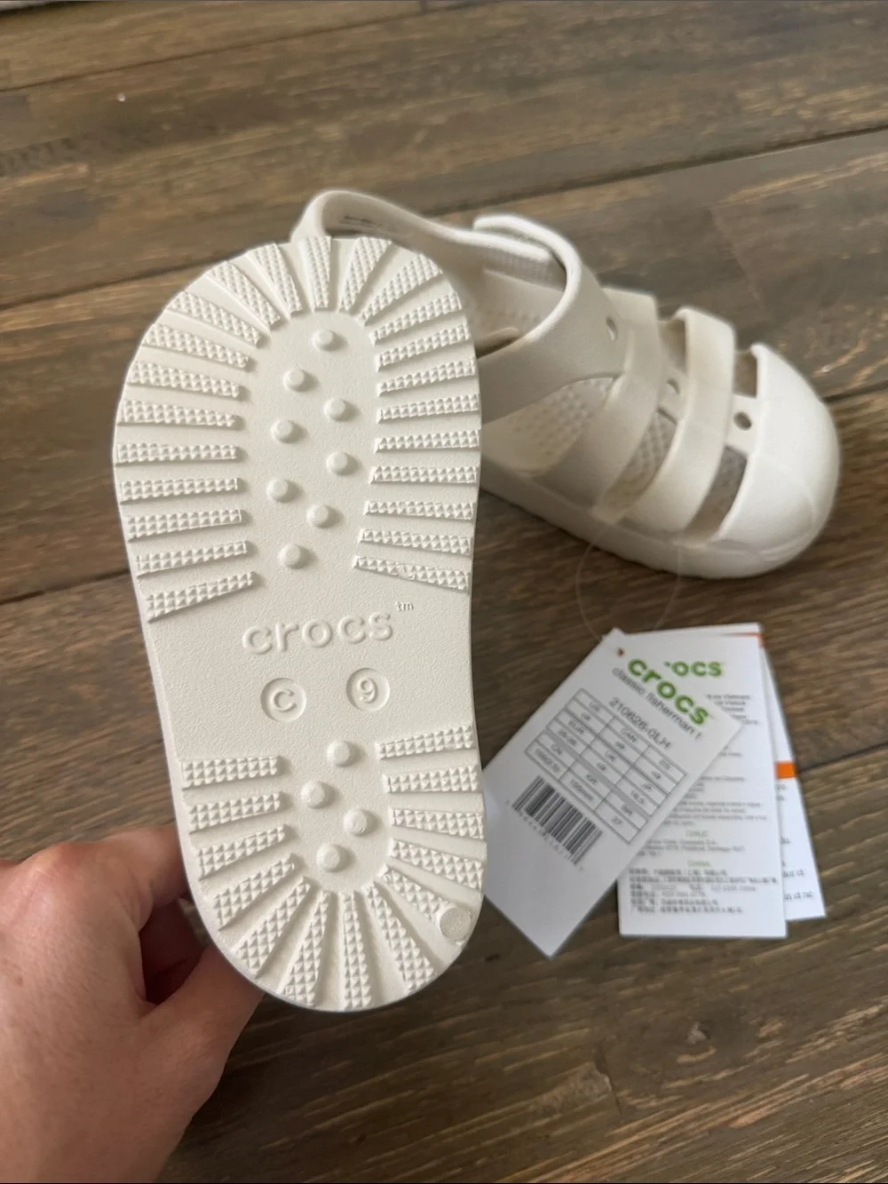CROCS Kids' White Fisherman Sandals NWT